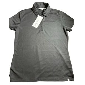 Lady Hagen Womens Pique Short Sleeve Polo Shirt Black WGH11401 Medium NWT